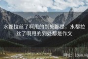 水都拉丝了啊甩的到处都是，水都拉丝了啊甩的到处都是作文