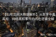 【51吃瓜网大数据解析】从数字中看真相：网络黑料事件的内在逻辑全解析
